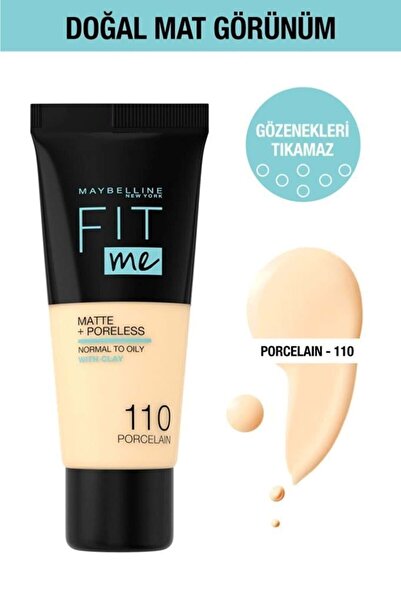 Maybelline New York Fit Me Matte Poreless Fondöten - 110 Porcelain