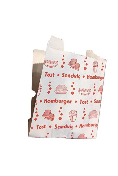 amaç yaşam ve ambalaj Amaç kuşe yanı açık Hamburger tost ve sandviç kağıdı orta boy 25 adet kendinden baskılı