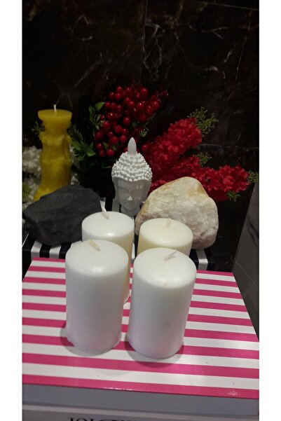 ABAYLAR Iv Candles 4'lü Beyaz Baton Mum