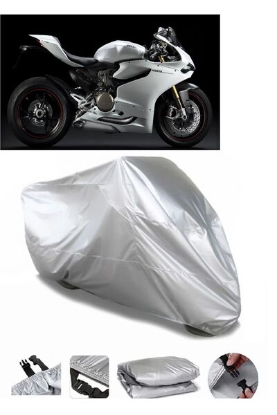 CoverPlus ماركة دوكاتي بانيجال 1199 S رمادية مقاومة للماء للدراجات النارية
