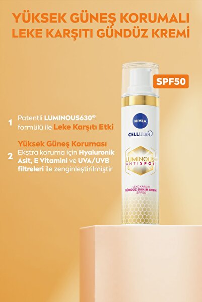 NIVEA Eşit Cilt Tonuna Özel Işıltılı Bir Ciltlere Luminous630 Leke Karşıtı Sp...
