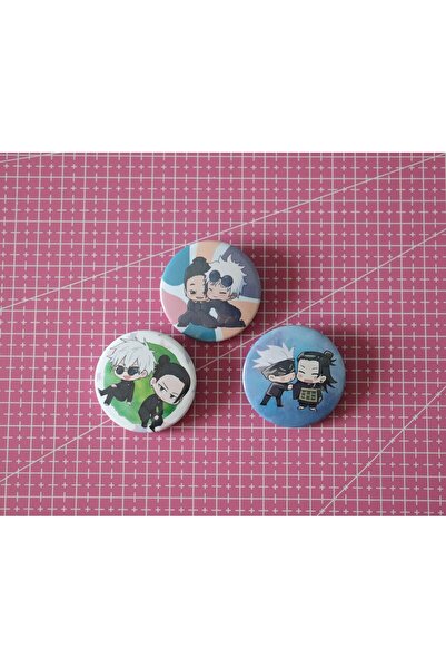 Akumastik Jujutsu Kaisen Satoru Gojo - Suguru Geto, 3 piese, set de insigne cu butoane cu ace