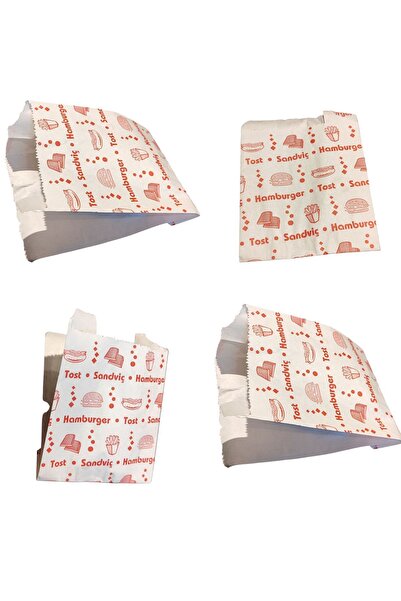 amaç yaşam ve ambalaj Amaç kuşe yanı açık Hamburger tost ve sandviç kağıdı orta boy 25 adet kendinden baskılı