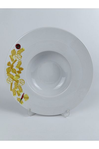 Kütahya Porselen Diamond Series Porcelain Patterned 27 cm Pit Pasta Presentation Plate