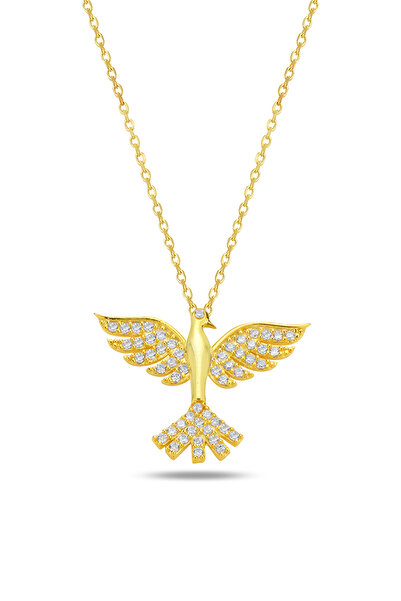 KAR DİAMOND 14 Ayar Altın Zincirli Anka Kuşu Kolye - Sertifikalı Işıklı Kutuda