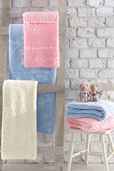 Cotton Box Pembe Kabartma Desenli Emboss Bebek Battaniyesi - 100x120cm