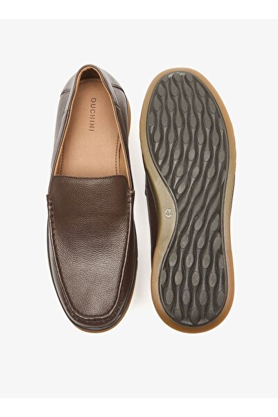 Duchini Men's Textured Slip-On Moccasins