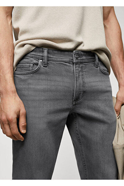 MANGO Pánské šedé džínové džíny -57110690