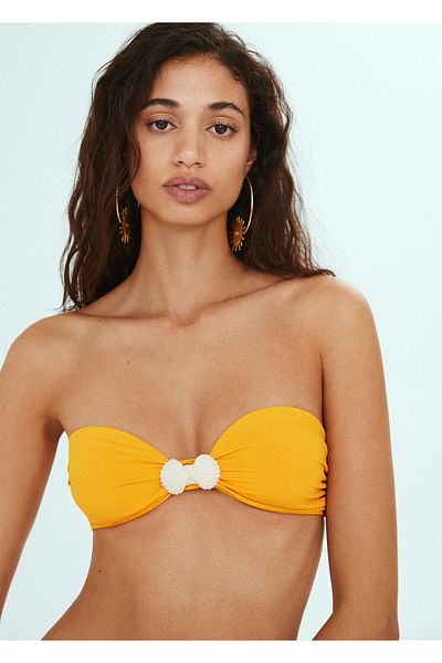MANGO Woman Pastel Yellow Women's Bikini Top - 57000418