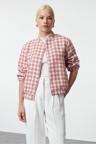 Trendyol Collection Různobarevný kabátek s běžnou bundou Tuvit Thin Bomber Jacket