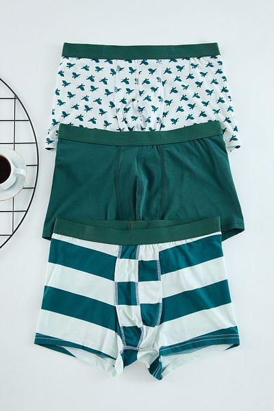 Trendyol Collection 3 csomag mintás egyenes pamut boxer - TMNAW25BX00012