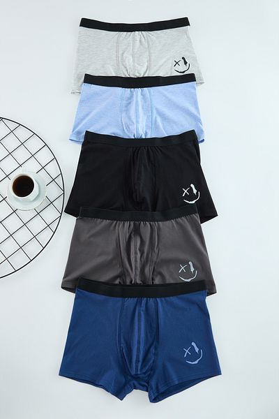 Trendyol Collection Többszínű 5 részes boxer mintás/egyenes csomaggal TMNAW25BX00008
