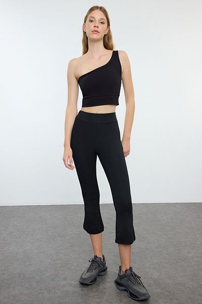Trendyol Collection Leginsy do jogi Spanish Leg Black - Knitted Sports, Thmaw25Ty00000