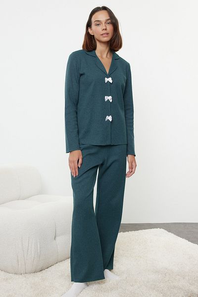Trendyol Collection Pletené pyžamo s vaflovým vzorem - Thmaw25Pt00195