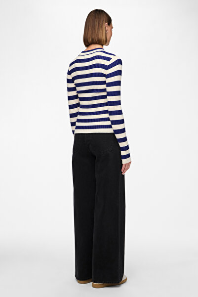 PIECES Pulover tricotat pentru femei - Textura solidă și multiplă, decolteu O, umeri obișnuiți