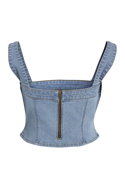 Noisy May Kurzes Jeanstop – Gala/Gaga-Stoff, hellblaue Waschung