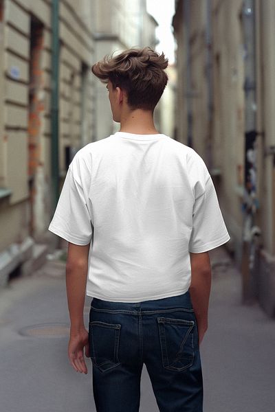 Trendyol Collection Übergroßes T-Shirt in Ecru – quadratischer Schnitt, schulterfrei, 100 % Baumwolle – TMNAW25TS00008