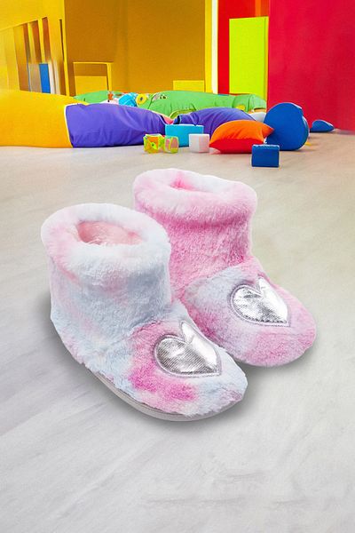 TRENDYOL SHOES Rosa Herz bestickt große Mädchen Kinder Hausschuhe Hausstiefel TAKAW25ER00000