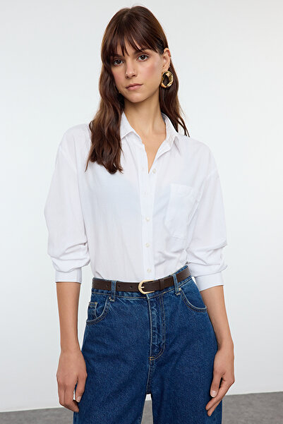 Trendyol Collection Balení 2 kusů černo-hnědé přezky Kožený vzhled Twoaw25ke00006