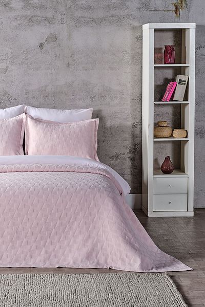 Doqu Home Arya King Size Double Cover Bed - Powder