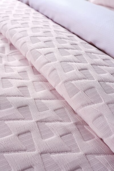 Doqu Home Arya Tek King Size Yatak Örtüsü - Pudra