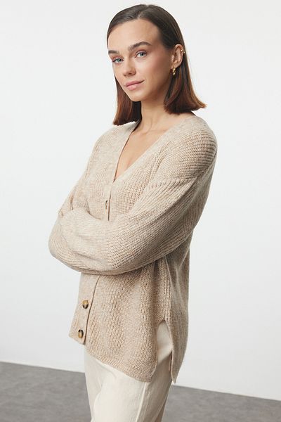Trendyol Collection Mink More Sustainable - Soft Knitwear Basic Cardigan Twoaw25Hi00316