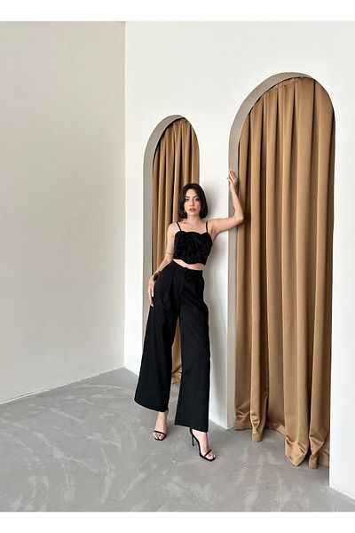ELBEY Set pantaloni cu motiv trandafir în față