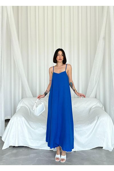 ELBEY Rochie albastră cu mânecă lungă