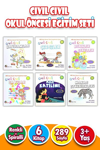 Harika Çocuk Yayınları 3 - 6 Yaş Okul Öncesi Cıvıl Cıvıl Eğitim Seti - Çıkart...
