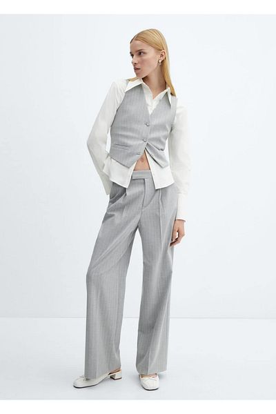 MANGO Woman Slim striped vest
