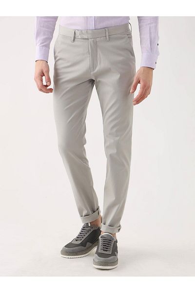 Dufy Pantaloni casual drepti pentru bărbați gri - 95289