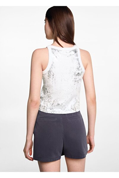 Mango Teen Metalik detaylı bluz