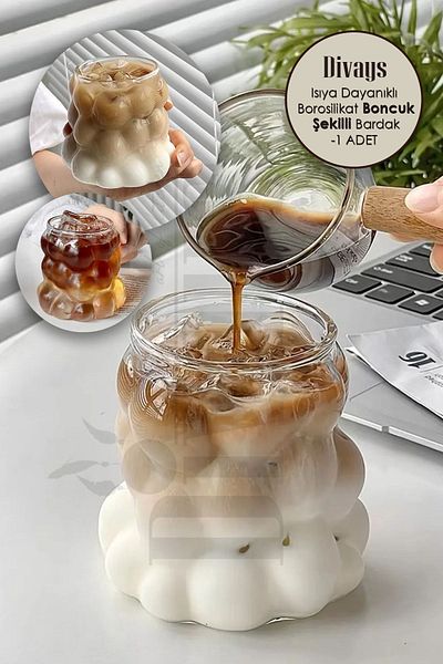 DİVAYS Heat Resistant Shaped Borosilicate Cup - Coffee and Presentation Cup