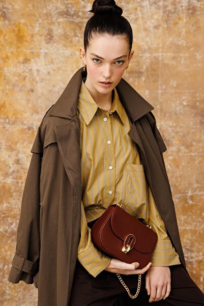 Hooopstore MILENA OVAL LEATHER BAG - Claret Red