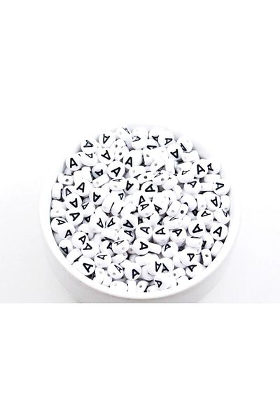Hobimos 500 Pieces 4x7 Mm Letter a - Flat and Black Floor Beads