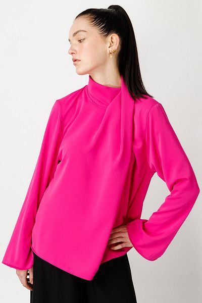 Hooopstore ASYMMETRIC BLUZE - FUCHIA