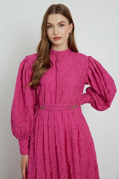 Hooopstore Fuchsia Petit Brode Dress