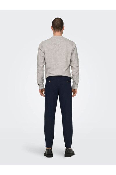 Only & Sons Koyu Lacivert Onsleo Crop Pantolon - Лляна суміш 0048