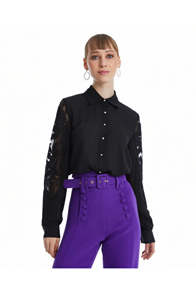 SERPİL Serpil Kadın Siyah Gömlek 38998