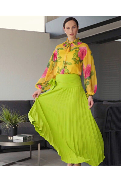 SERPİL Serpil Kadın Fıstık Yeşil Etek 38549