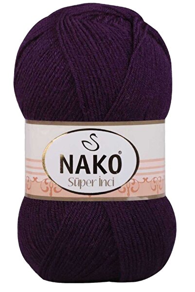 NAKO قطعة واحدة من حبل الحياكة اليدوي سوبر بيرل 100 جرام أرجواني 3260 - ZRD68...