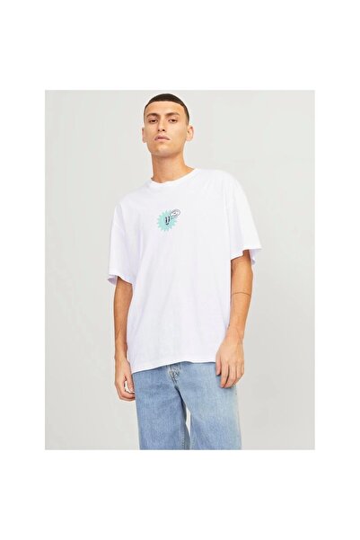 Jack & Jones Jack&jones 12254175   Ανδρικό Tshirt 0 Collar - Λευκό