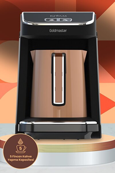 GOLDMASTER Gold Geniş Hazne Çelik Cezveli Akıllı Yerleştirmeli Türk Kahve Makinesi