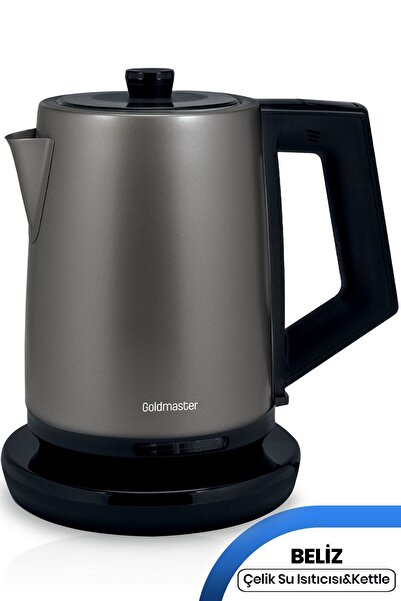 GOLDMASTER Beliz 2200 Watt Paslanmaz Çelik 2 Litre Kettle Su Isıtıcısı Antrasit Gm7376an