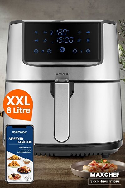 GOLDMASTER Maxchef 8 Litre Inox Geniş Hazneli XXL Yeniden Isıtma Fonksiyonlu ...