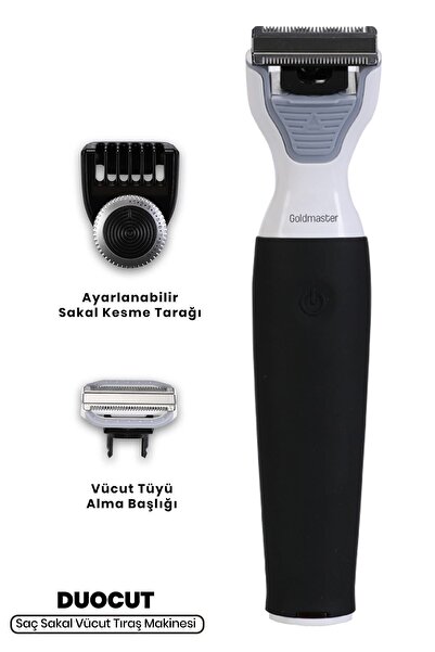 GOLDMASTER Duocut Islak Kuru Ayarlanabilir Hibrit  Saç Sakal Vücut Tıraş Makinesi