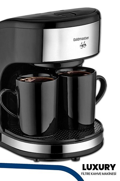 GOLDMASTER Luxury Inox Double Mug Gift Filter Coffee Machine In6325