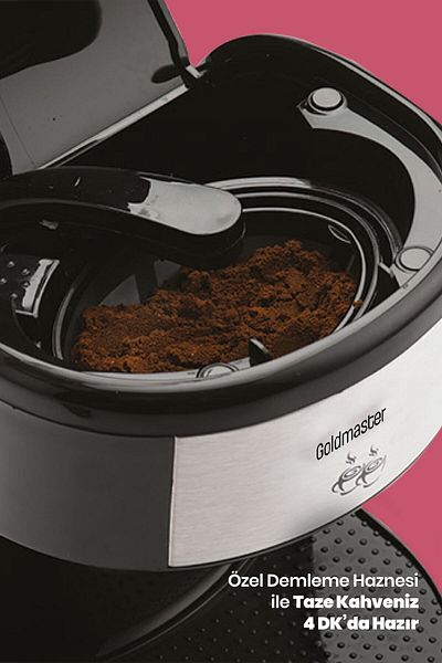 GOLDMASTER Tazem Stainless Steel Washable Filtered Double Cup Filter Coffee Machine