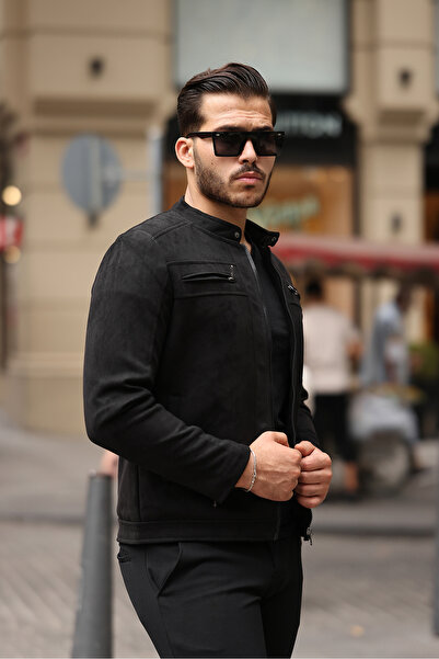 gm giyimarket Ανδρικό σουέτ μπουφάν Slim Fit