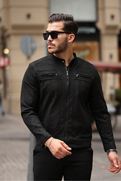 gm giyimarket Ανδρικό σουέτ μπουφάν Slim Fit